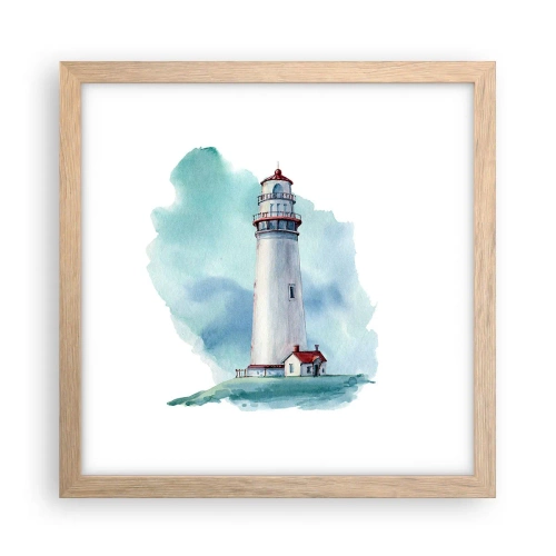 Poster in light oak frame - Gentle Sister of Blue - 30x30 cm