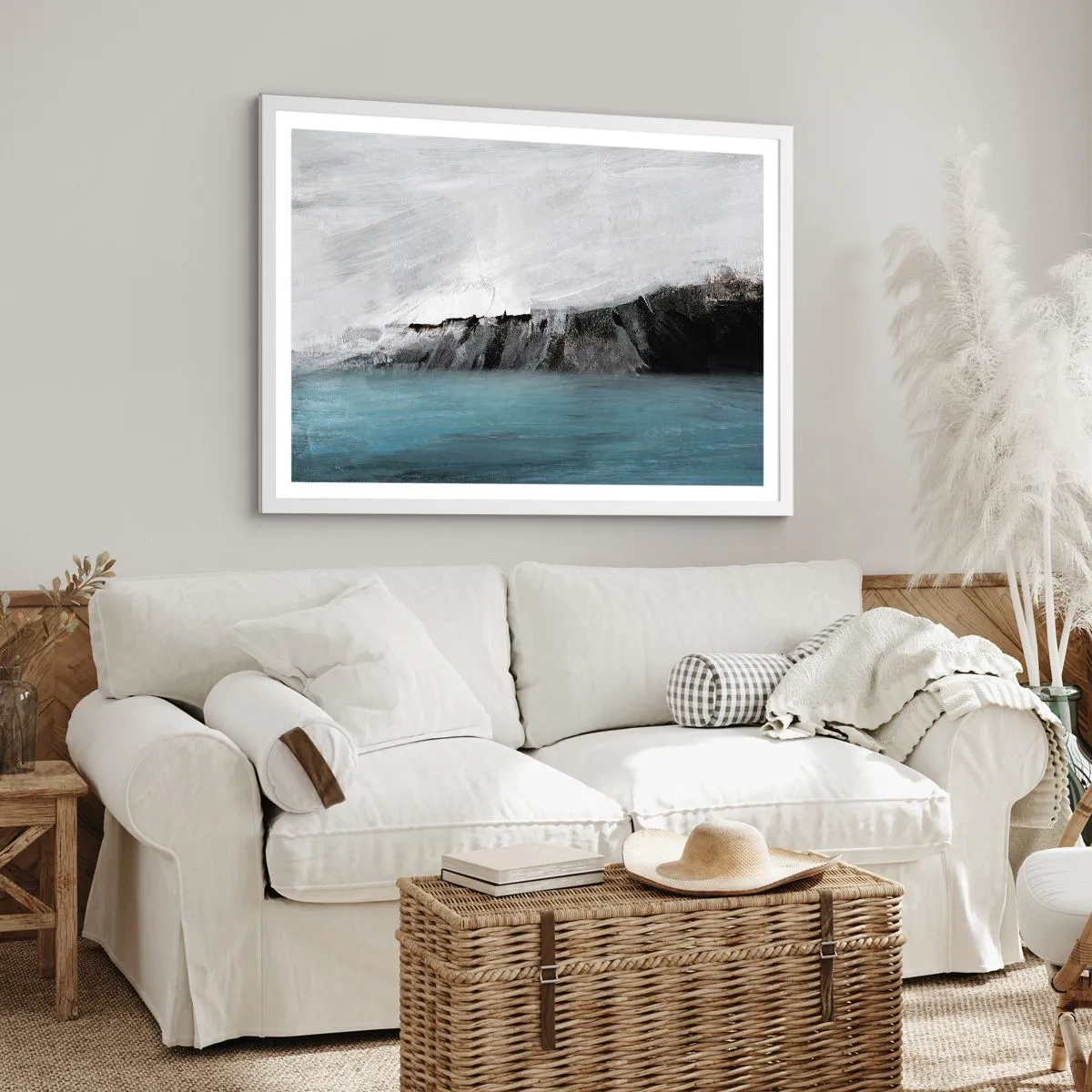 Poster in white frmae - Water-Earth: Clash of Elements - 40x30 cm