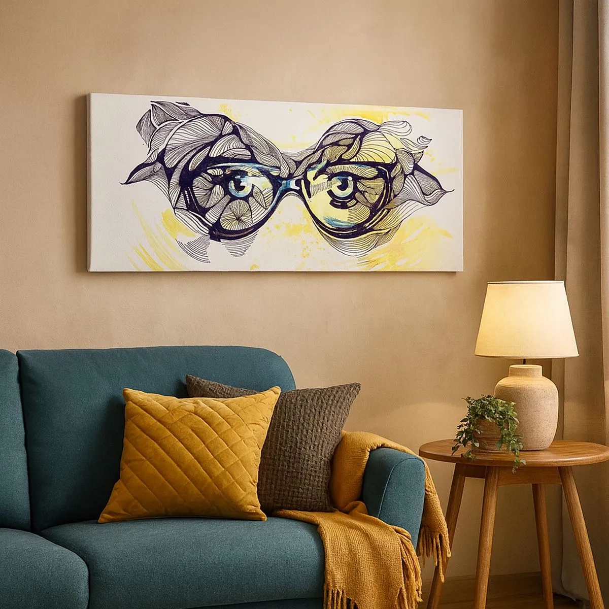Canvas picture - Through Blue Glasses - 100x40 cm