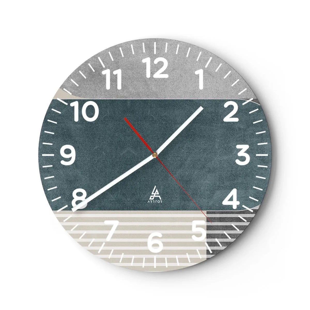 Wall clock - Clock on glass - Levelled Composition - 30x30 cm
