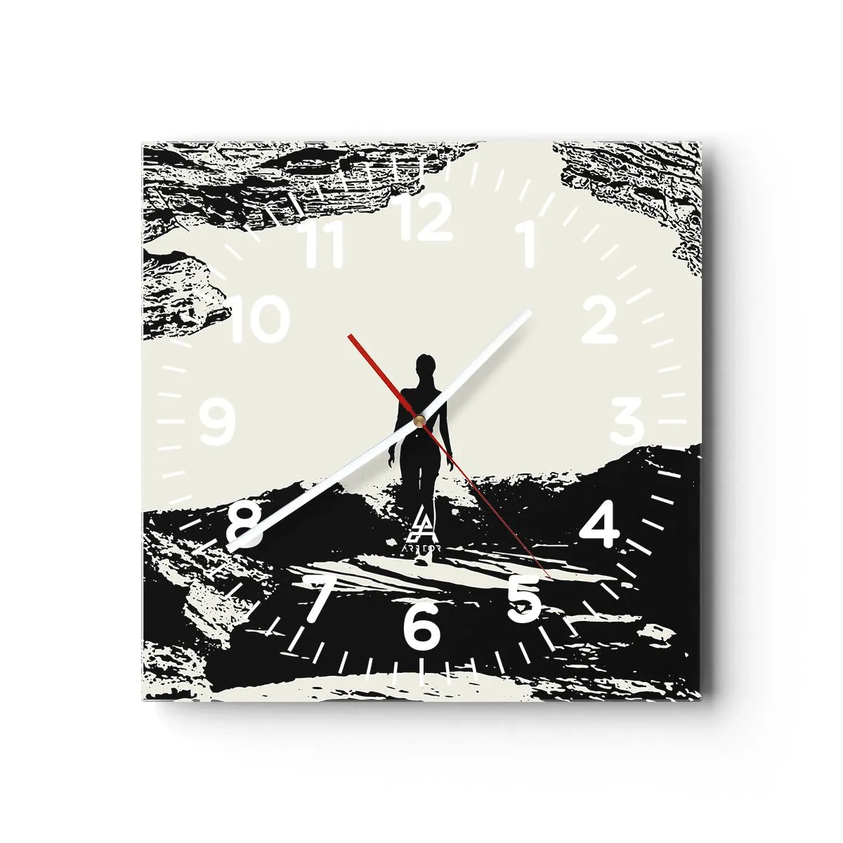 Wall clock - Clock on glass - New Look - 40x40 cm