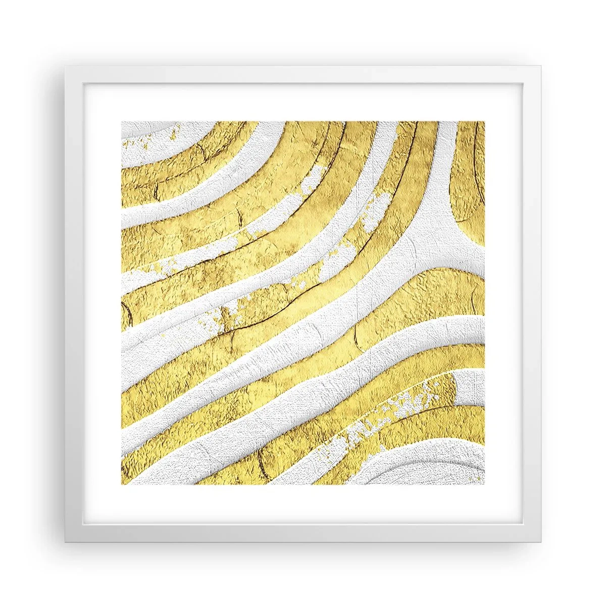 Poster in white frmae - Composition in White and Gold - 40x40 cm