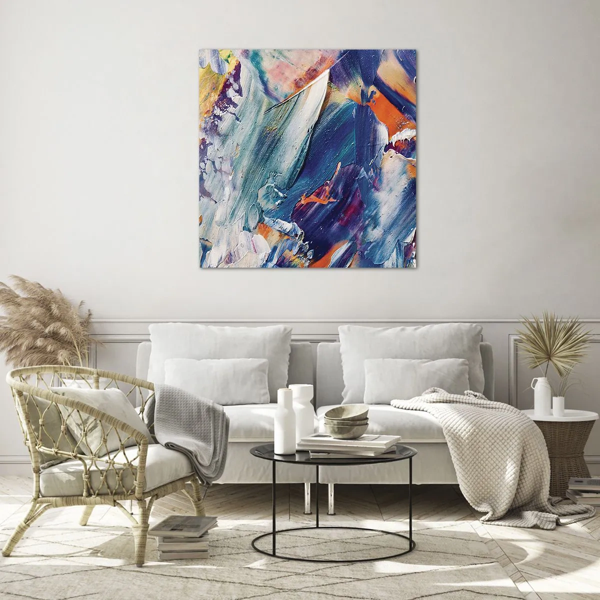 Glass picture - Whirlwind of Colour - 60x60 cm