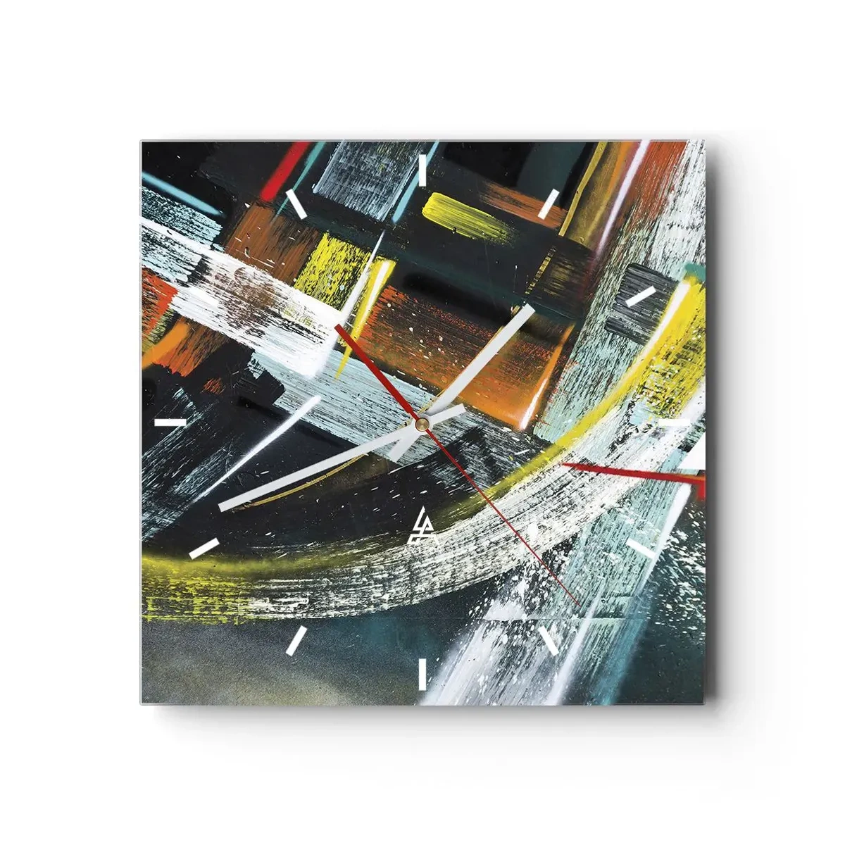 Wall clock - Clock on glass - Energy of Movement - 30x30 cm