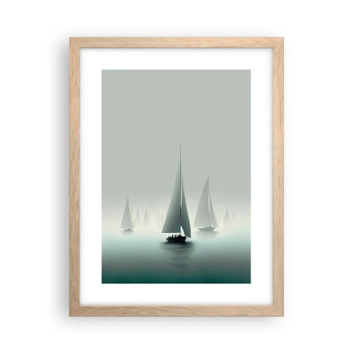 Poster in light oak frame - Built from Fog - 30x40 cm