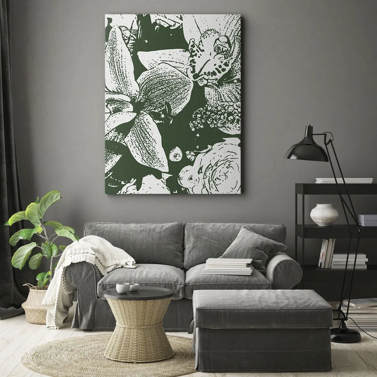 Canvas picture - Bouquet - Green World - 80x120 cm