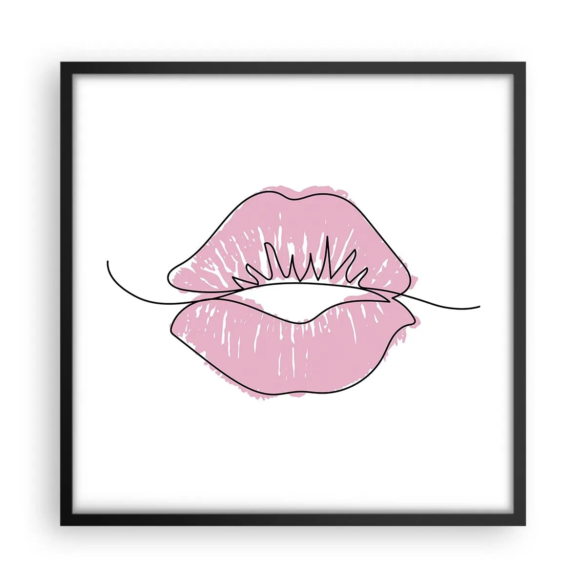 Poster in black frame - Ready for a Kiss? - 50x50 cm