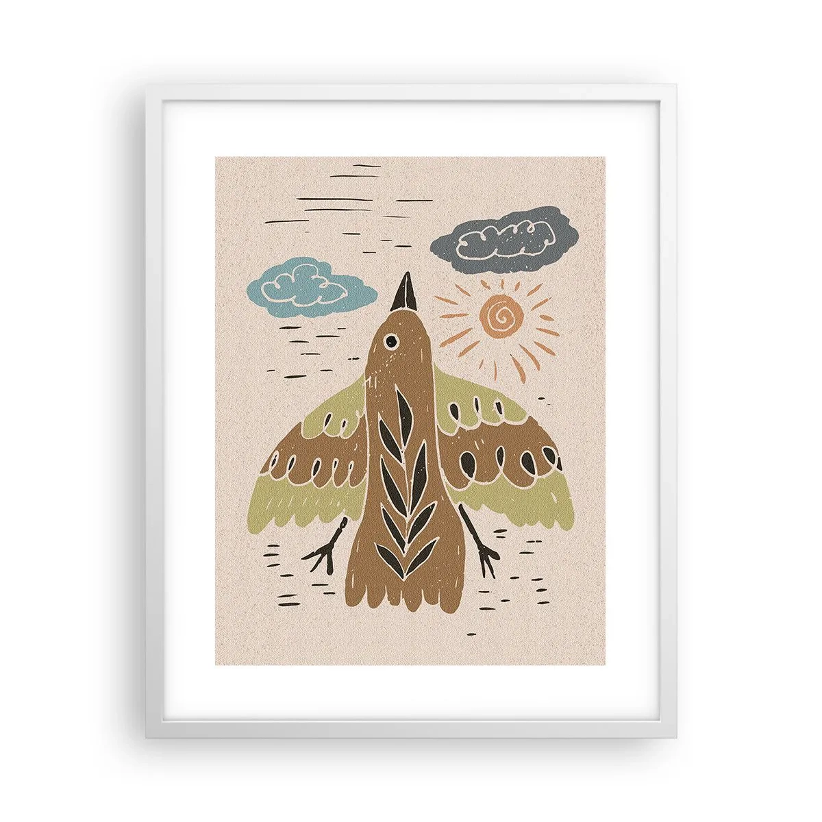Poster in white frmae - Joyful Flight - 40x50 cm