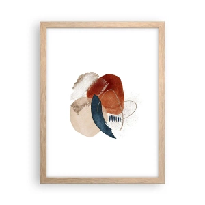 Poster in light oak frame - Oval Composition - 30x40 cm