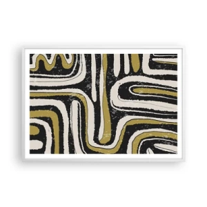 Poster in white frmae - Compositions: Tracks and Alleys - 100x70 cm