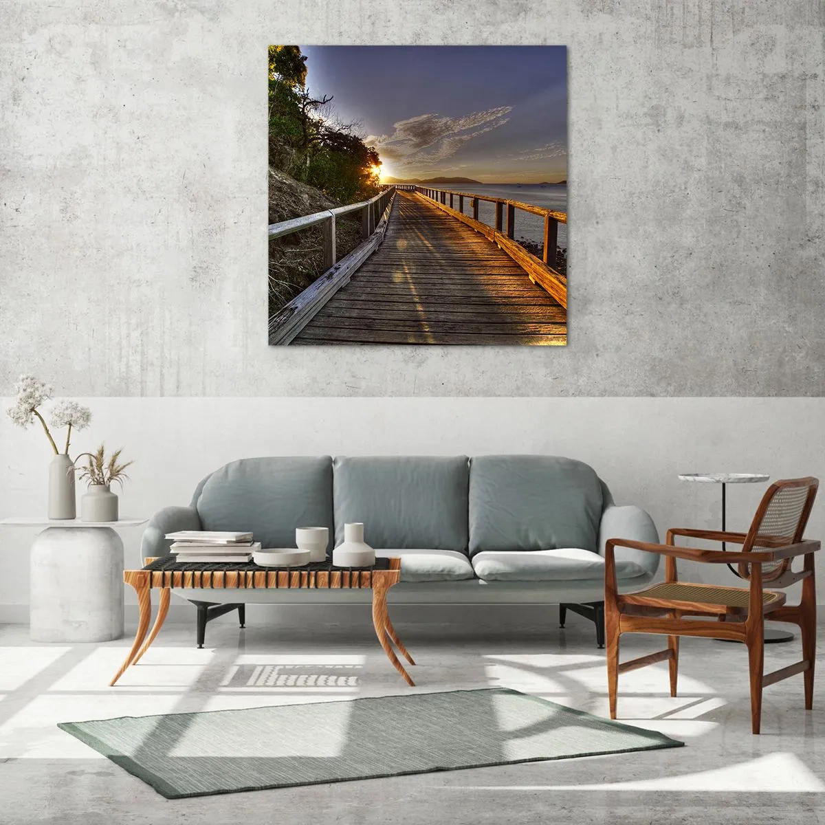 Glass picture - Walking towards the Sun - 70x70 cm