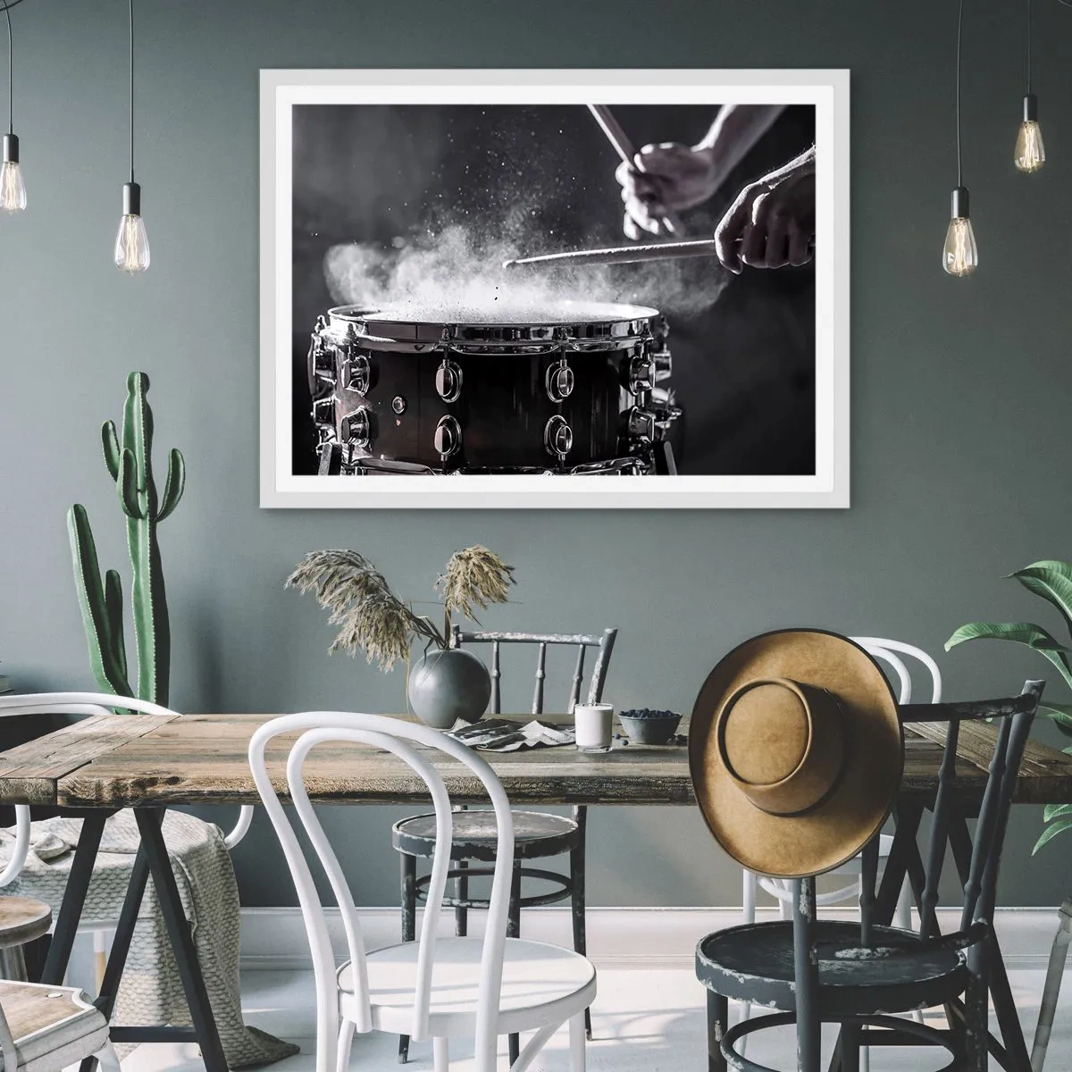 Poster in white frmae - Pulse of Music - 50x40 cm