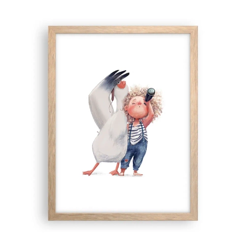 Poster in light oak frame - Plan of a Great Journey - 30x40 cm