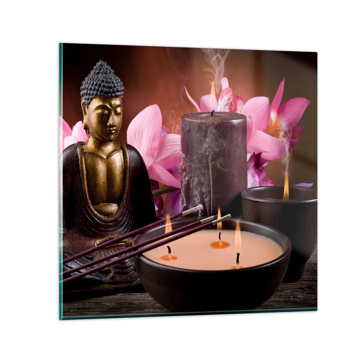 Glass picture - Clear the Mind, Calm the Body - 60x60 cm