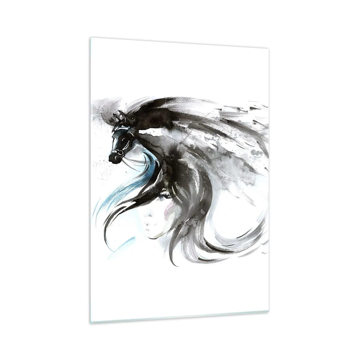 Glass picture - Gallop of a Black Prince - 50x70 cm