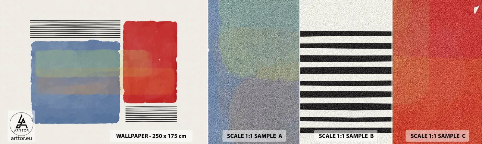 Photo Wallpaper Sample Standard Eco - Spirit and Letter of Geometry - Abstraction, Piece, Modern Art. - 100x30 cm