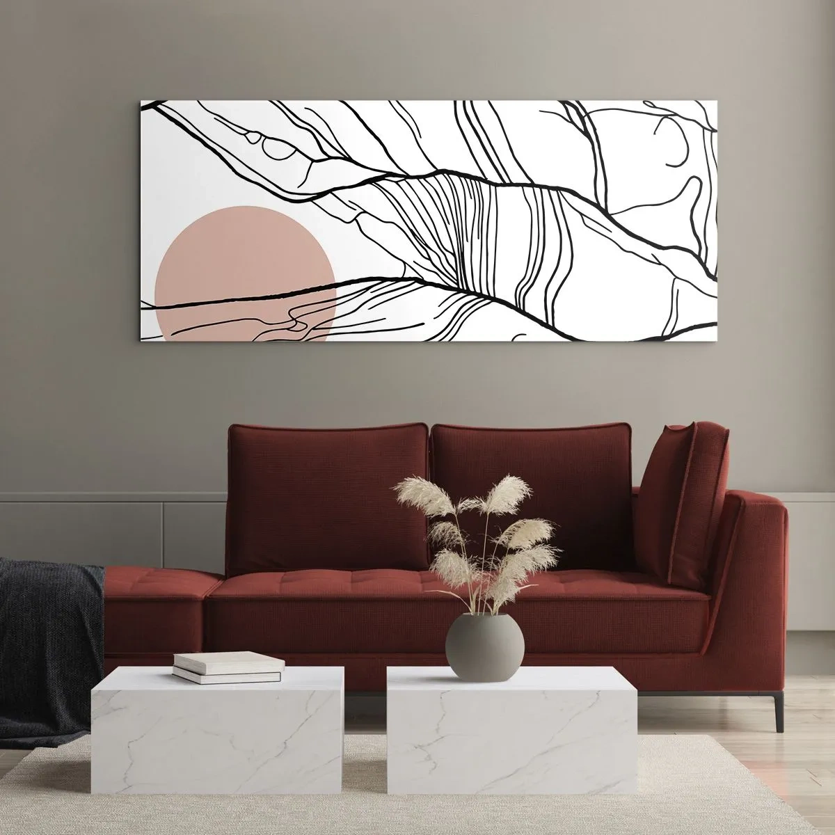 Glass picture - In a Web of Twigs - 120x50 cm