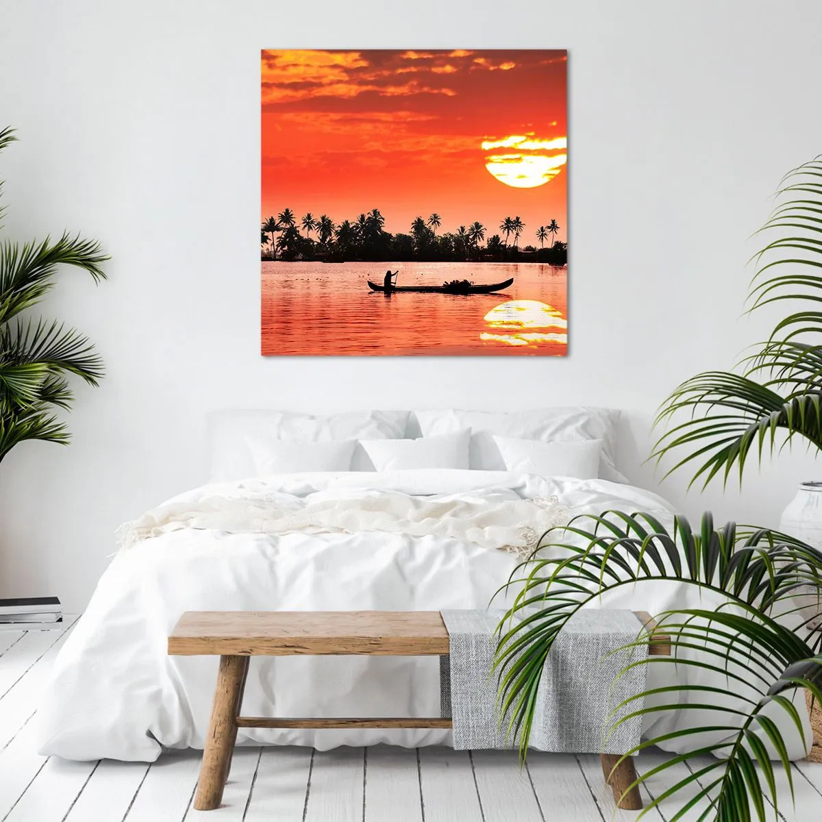Canvas picture - Peace of the Tropics at Sunset - 70x70 cm