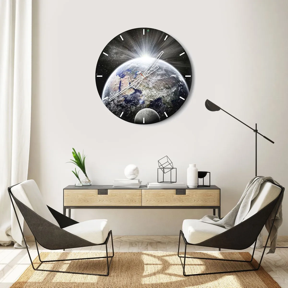 Wall clock - Clock on glass - In Full Blaze - 40x40 cm