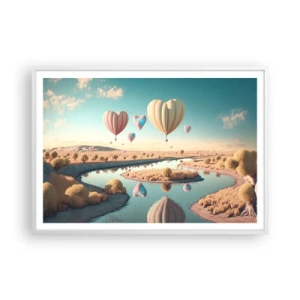 Poster in white frmae - Love Lifts You up - 100x70 cm