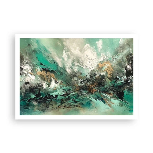 Poster - Emerald and Black Lump - 100x70 cm