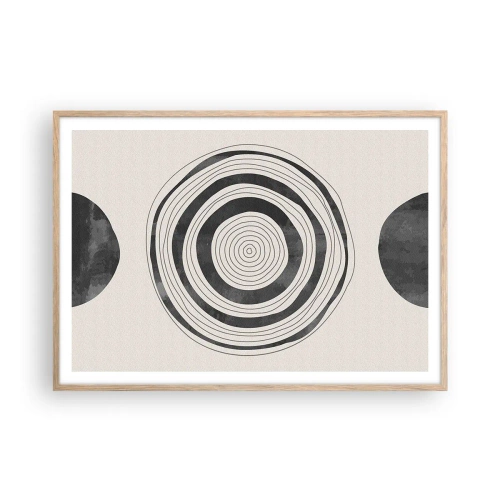 Poster in light oak frame - Important What's in Between - 100x70 cm