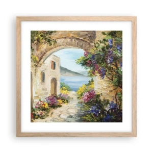 Poster in light oak frame - Charm of a Sea Province - 40x40 cm
