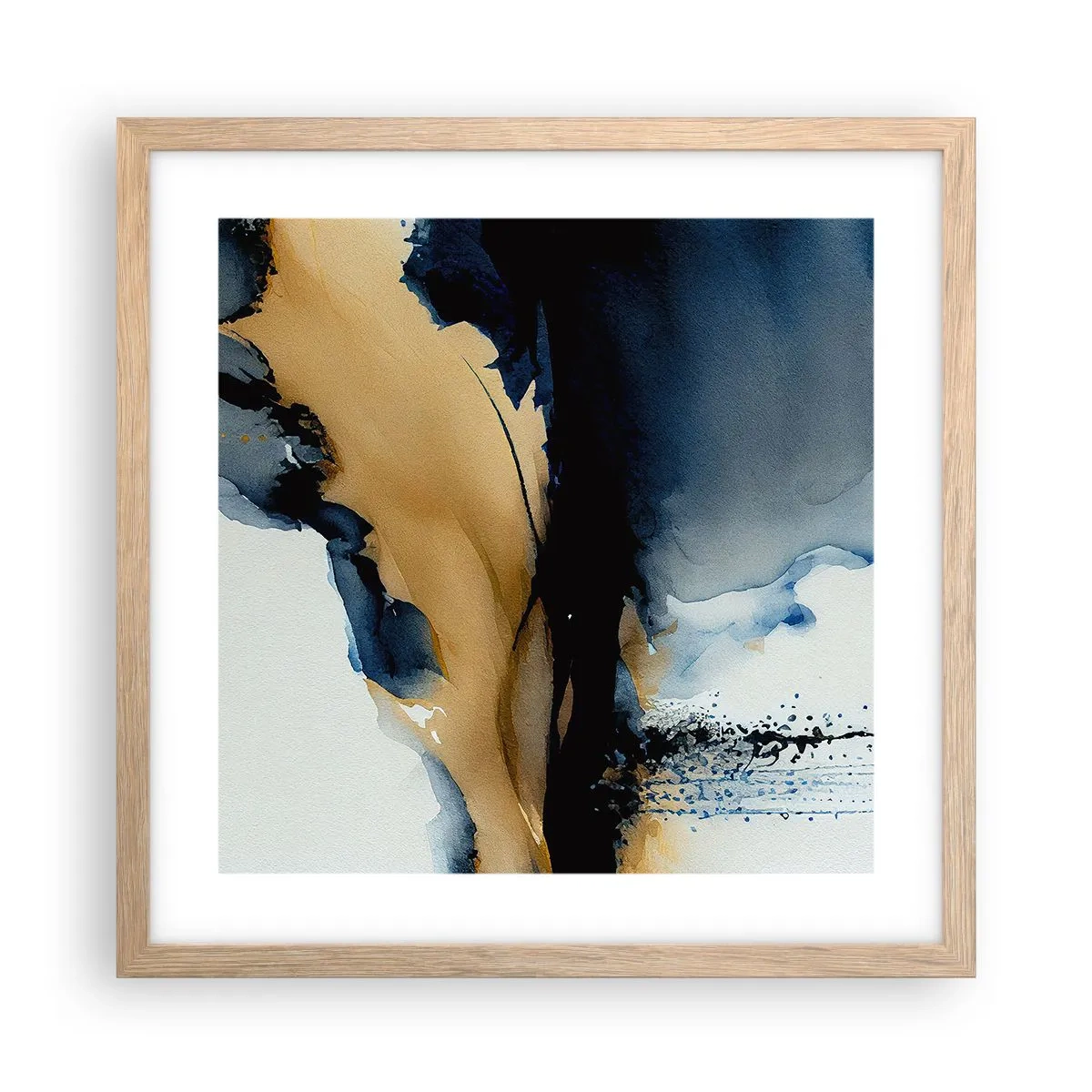 Poster in light oak frame - Behind the Curtain - 40x40 cm