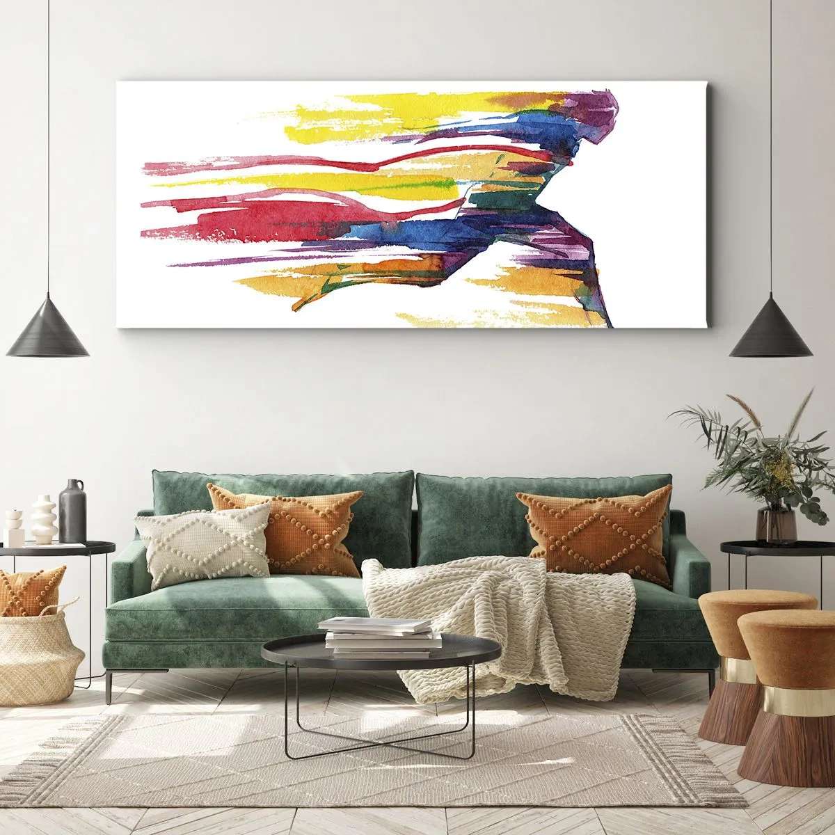 Canvas picture - Run across Rainbow - 90x30 cm