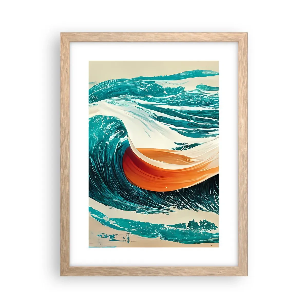 Poster in light oak frame - Surfer's Dream - 30x40 cm