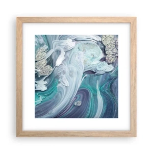 Poster in light oak frame - Currents of Blue - 30x30 cm