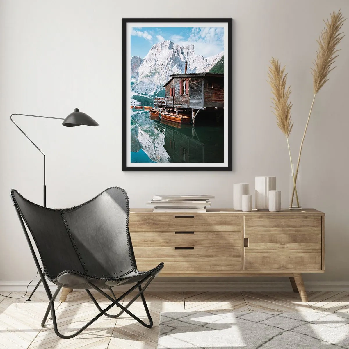 Poster in black frame - Crystal, Mountain Morning - 30x40 cm