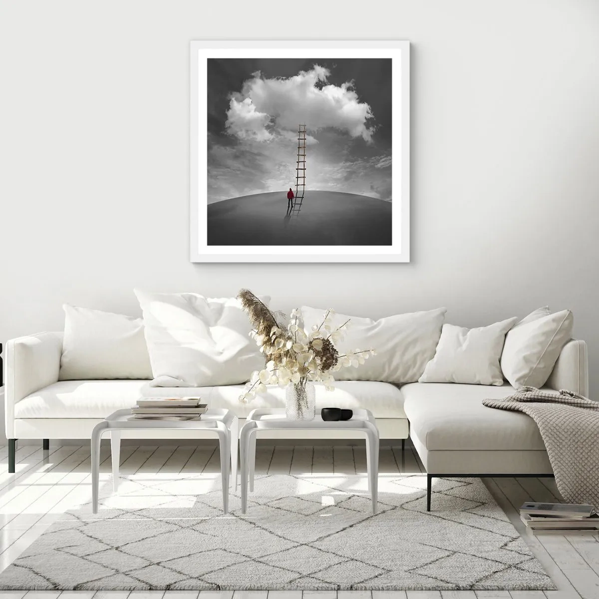 Poster in white frmae - Everything Is Poissible - 40x40 cm