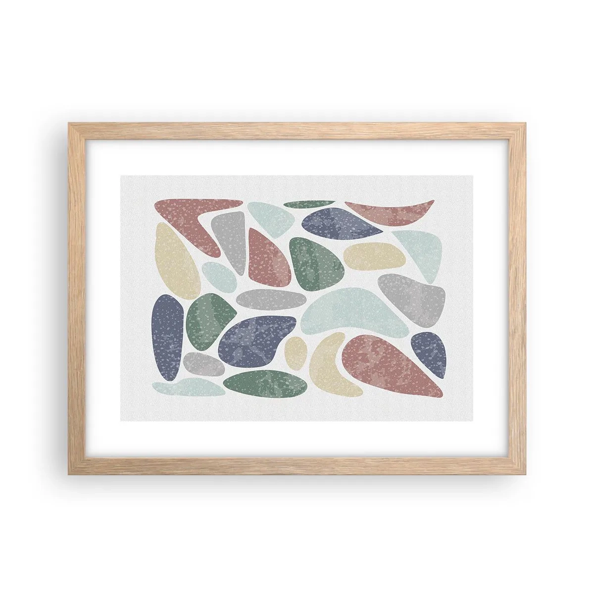 Poster in light oak frame - Mosaic of Powdered Colours - 40x30 cm