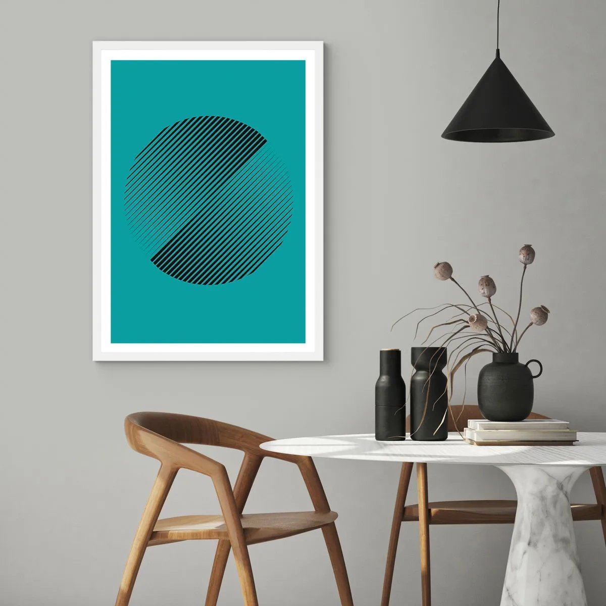 Poster in white frmae - Circle - Geometrical Variation - 70x100 cm