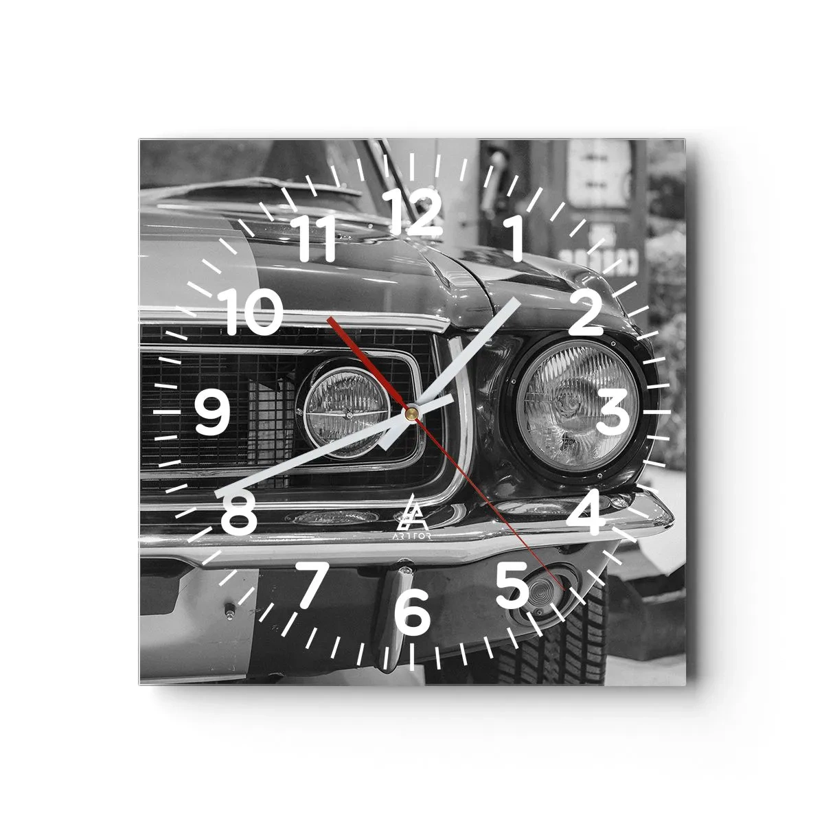 Wall clock - Clock on glass - Rough Ride - 40x40 cm