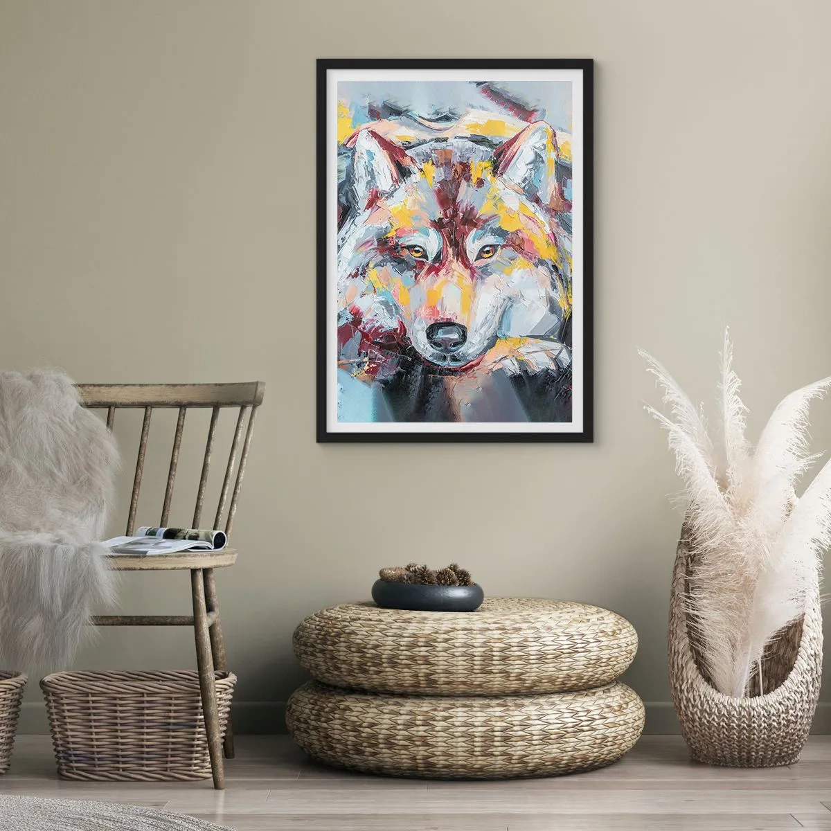 Poster in black frame - Wolf Eyes - 40x50 cm