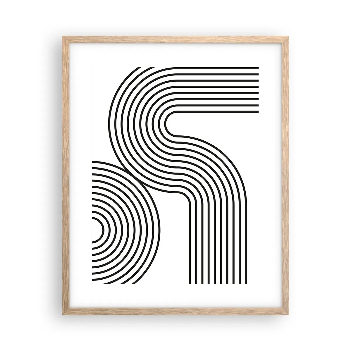 Poster in light oak frame - On the Curve - 40x50 cm