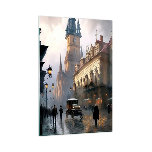 Glass picture - Charm of Evening in Prague - 80x120 cm