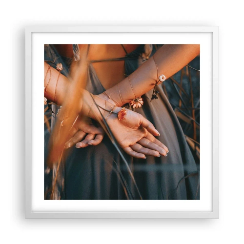 Poster in white frmae - Connected with Nature - 50x50 cm