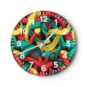 Wall clock - Clock on glass - Which Way? - 30x30 cm