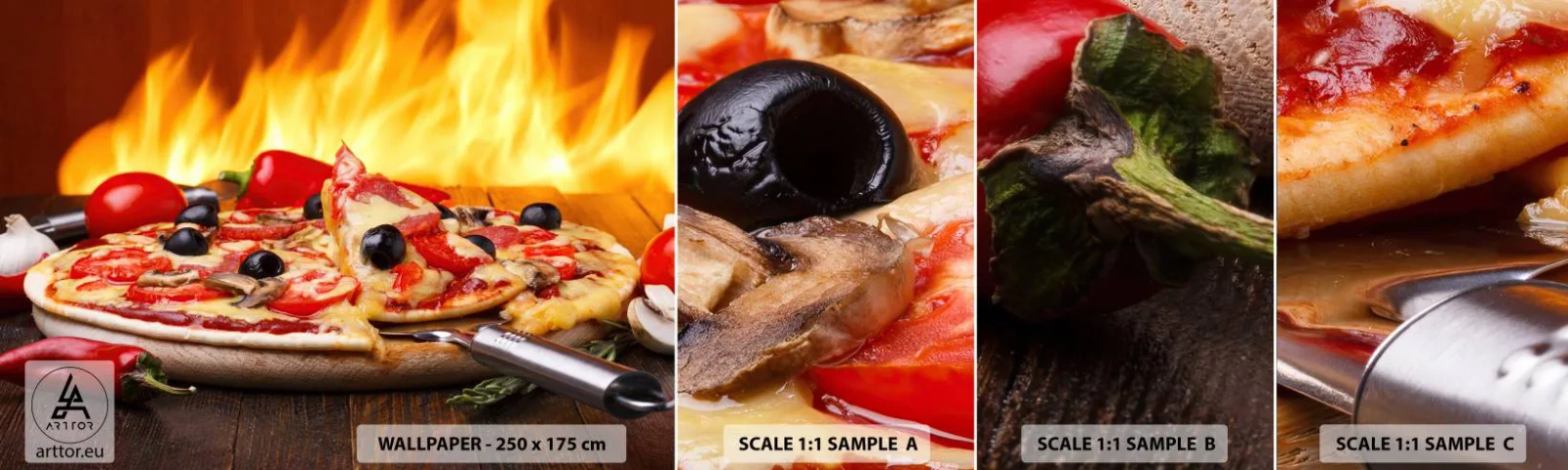 Photo Wallpaper Sample Standard Eco - From Italy with Love - Gastronomy, Pizza, Italy - 100x30 cm