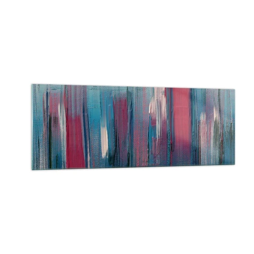 Glass picture - Vertical Composition In Blue And Red - 140x50 cm