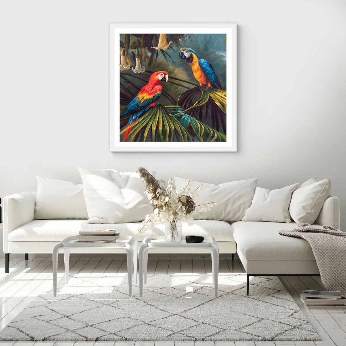 Poster in white frmae - Romanticism in Tropics - 30x30 cm