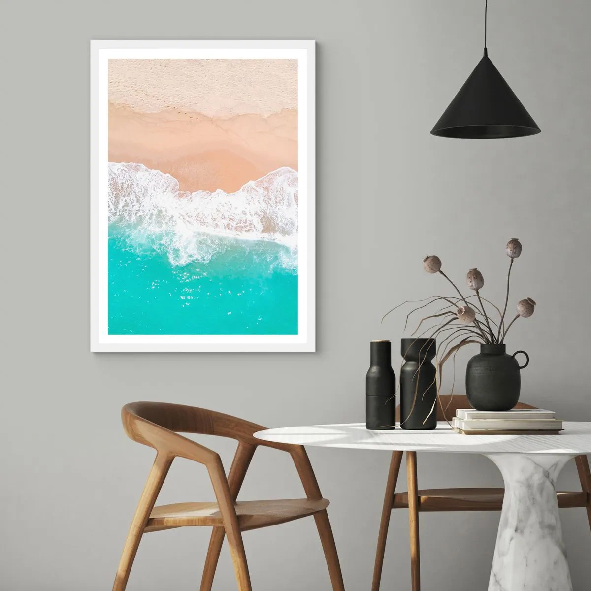 Poster in white frmae - Touch Full of Caress - 40x50 cm