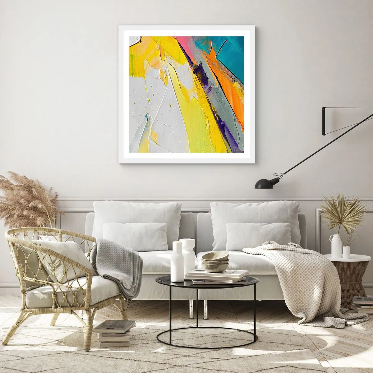 Poster in white frmae - Anatomy of Light - 60x60 cm