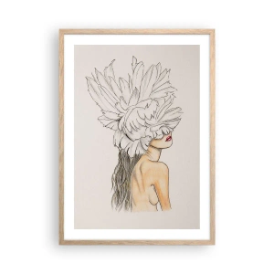 Poster in light oak frame - Crowned Beauty - 50x70 cm