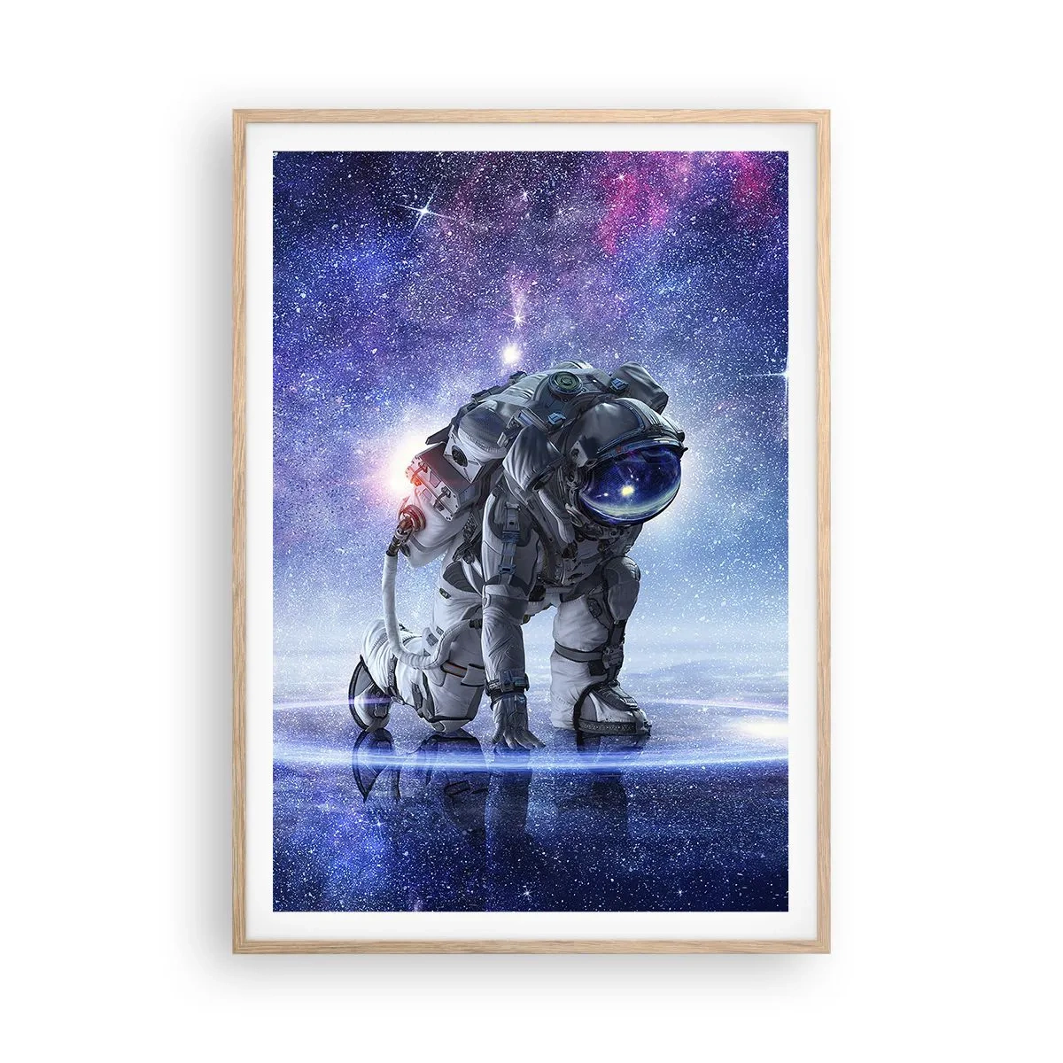 Poster in light oak frame - Starry Night above Me - 70x100 cm
