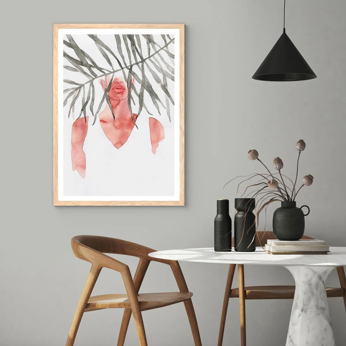 Poster in light oak frame - Lady of the Tropics - 50x70 cm