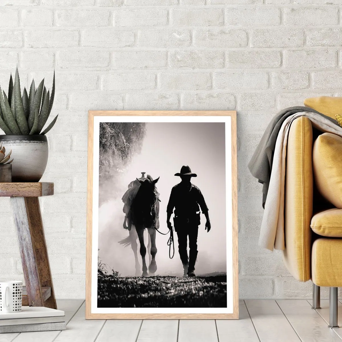 Poster in light oak frame - Texan Morning - 50x70 cm